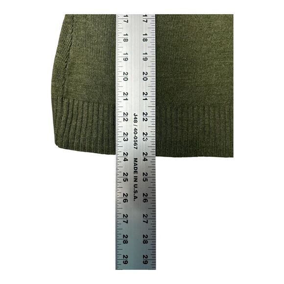 Roz &Ali Open Front Knit Cardigan Women’s L Olive Green Sweater Long Sleeve Soft - Picture 12 of 13